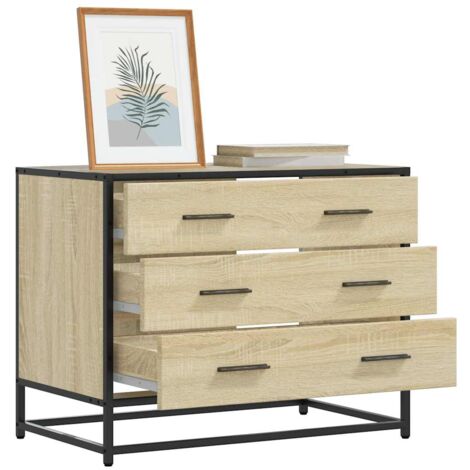 Cajonera de madera contrachapada color roble 70x41x56 cm (1/5)