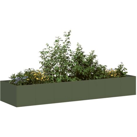 Jardinera acero verde oliva 280x80x40 cm (1/5)