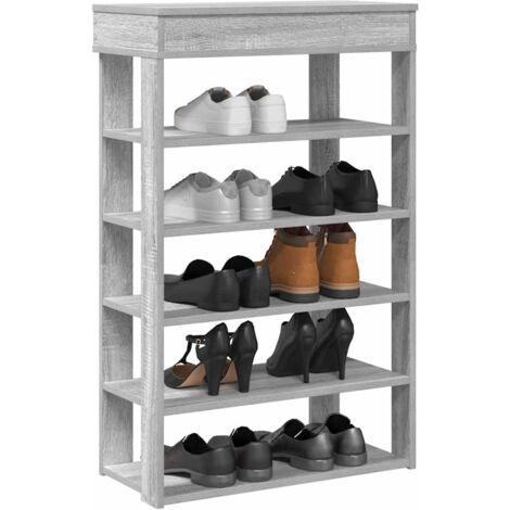 Mueble zapatero madera de ingeniería gris 60x30x98 cm (1/5)