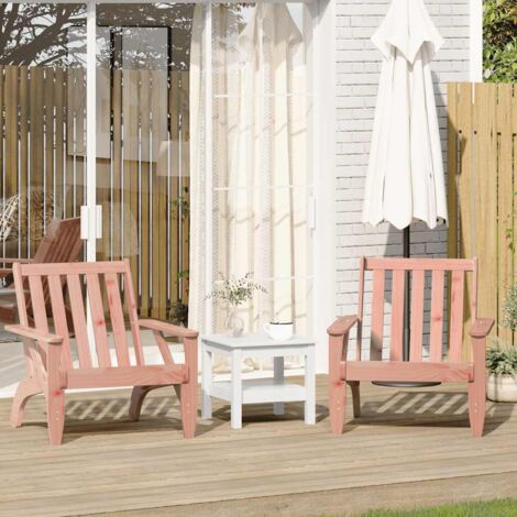 VidaXL Pack De 2 Sillas De Jardín Adirondack Blancas - Madera De Pino Maciza, Respaldo Cómodo Para Patio Y Terraza (75x77x77 Cm)