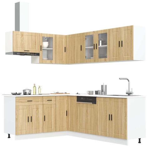 Mueble cocina Porto roble 11 pzas madera contrachapada (1/5)