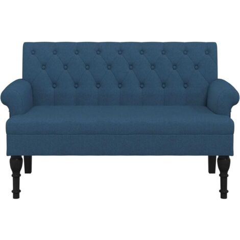 Panca Con Schienale In Ecopelle Scamosciata, 120x62x75,5 Cm, Marrone, Con Braccioli E Bottoni, Per Ingresso E Soggiorno