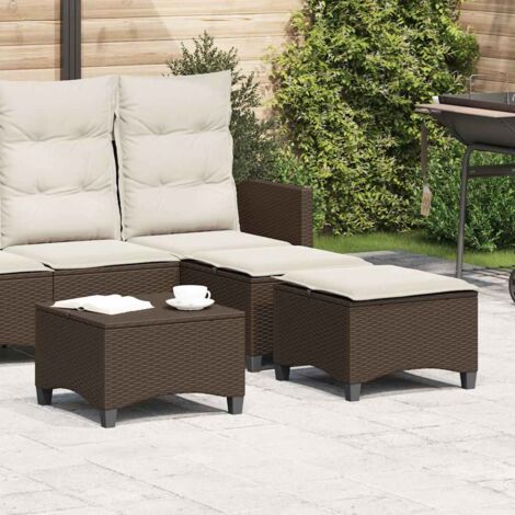 Taburetes de jardín con cojines 2 uds marrón 55x55x36 cm (1/5)