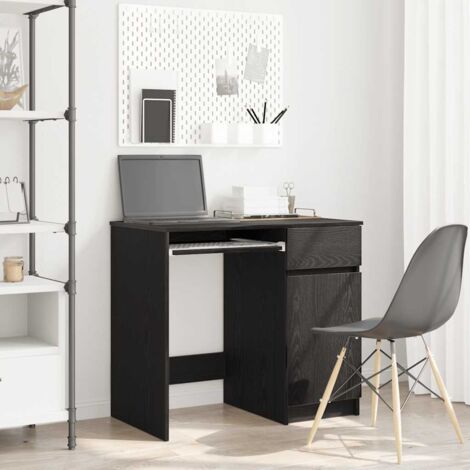 Escritorio roble negro 86x49x76 cm madera de ingeniería (1/5)