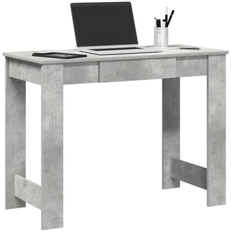 Escritorio de madera contrachapada gris hormigón 100x45x75 cm (1/5)