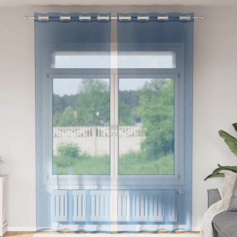 CUCRAF Juego De 2 Cortinas De Gasa Con Ojales Para Dormitorio