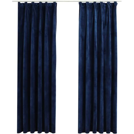 Cortinas Opacas 2 Pcs Gris Oscuro 140 X 225 Cm Terciopelo VidaXL