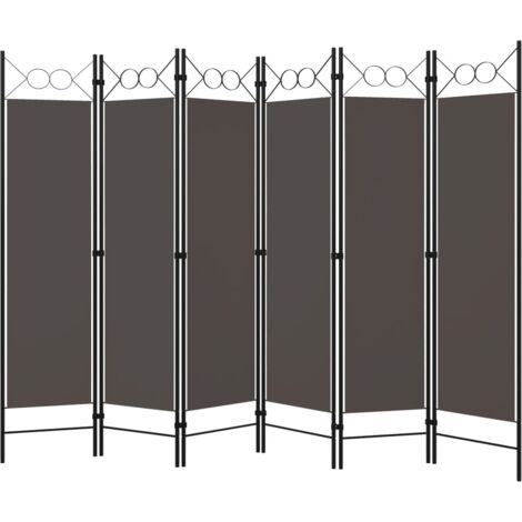 Biombo De Tela De 4 Paneles Gris Antracita - Divisor De Ambientes Plegable, 346x180 Cm, Ideal Para Separar Espacios En Casa
