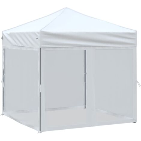 Carpa para fiestas plegable con paredes laterales blanca 2x2 m