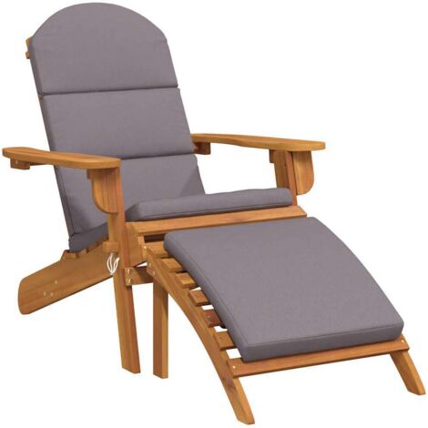 Reposapiés De Roble Macizo Para Silla Adirondack – También Sirve Como Mesa Auxiliar, Kit Para Montar, Ideal Para Terraza, Jardín O Balcón