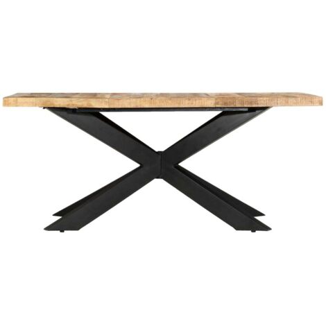 Mesa De Salón Comedor De Madera Maciza De Mango Rugosa 180 Cm | Mes