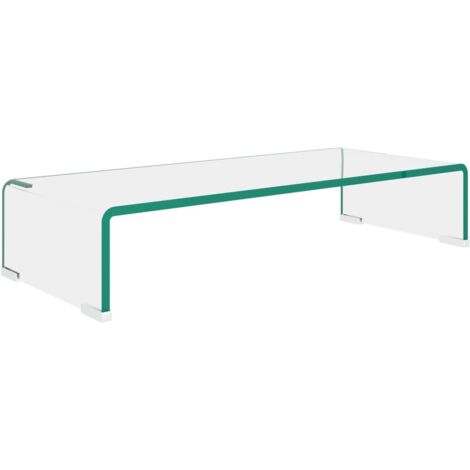 Mueble TV/Elevador De Monitor Cristal Verde 90x30x13 Cm