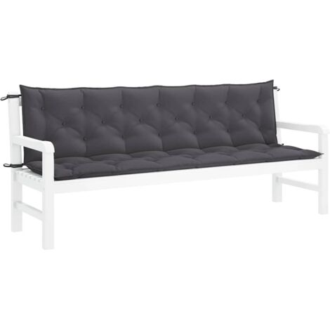 Tuinbankkussen 120x(50 50)x7 cm oxford stof antracietkleurig