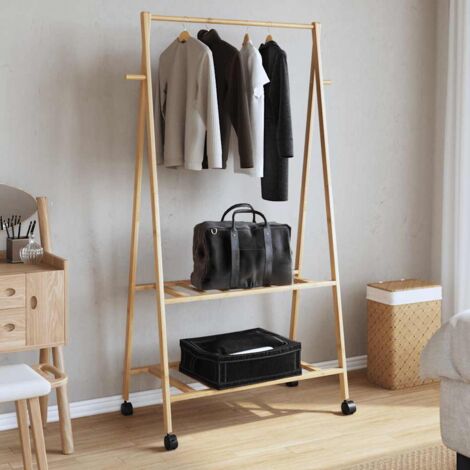 Perchero De Pie Estilo Mayordomo De Bambú Unho – Vintage, Elegante Y Organizador