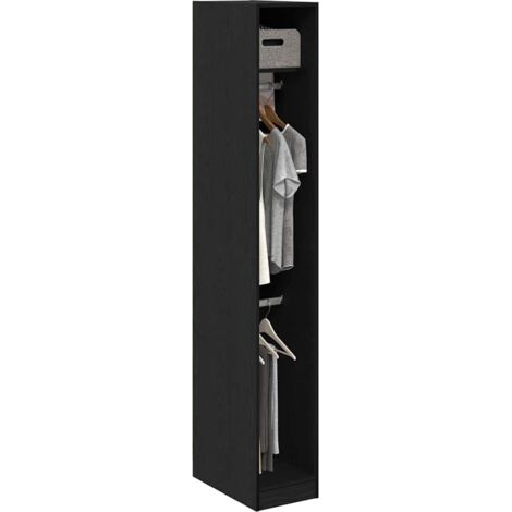Armario De Baño Alto Roble Negro - 30x30x130 Cm, 5 Estantes, Madera Ingeniería, Montaje Fácil