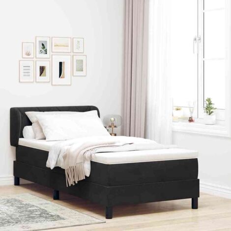 Cama con Somier y Colchón Gris Oscuro 80x200 cm Terciopelo (1/5)