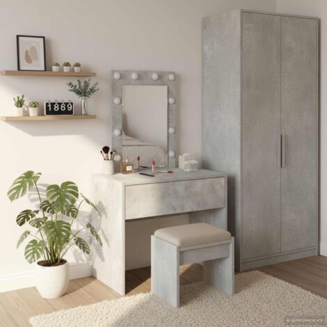 Mesa de tocador Gris 60 x 40 x 70 cm Madera contrachapada (1/5)
