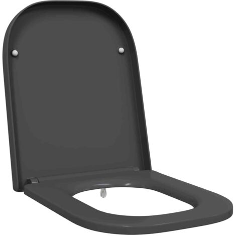 Vivo Technologies Asiento De Inodoro De Cierre Suave, Ovalado, Negro, Estilo Moderno, Fácil De Limpiar Con Liberación Rápida, Instalación De Fijación Superior, Asiento De Inodoro Universal