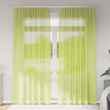 Cortinas de gasa con bolsillos para varillas 2 uds. verde (1/5)