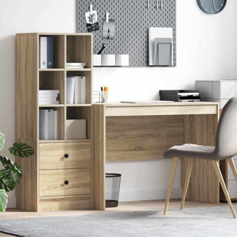 Escritorio con almacenamiento con cajón 2 pcs Roble (1/5)
