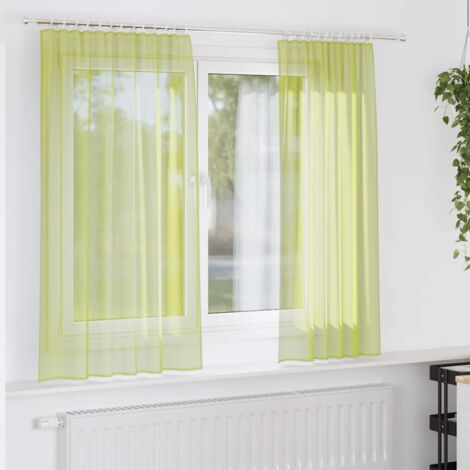 Cortinas de gasa con bolsillos para varillas 2 uds. verde (1/5)