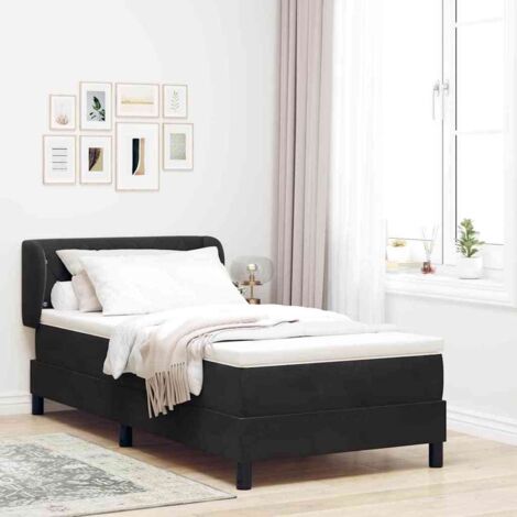 Cama con Somier y Colchón Gris Oscuro 80x200 cm Terciopelo (1/5)