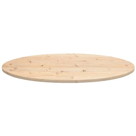 VidaXL Piano Tavolo In Legno Massello Di Pino - 90x45x2,5 Cm Forma Ovale - Non Trattato, Da Personalizzare