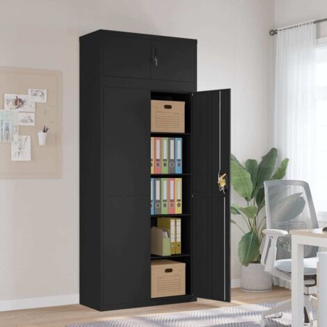 Armario archivador de acero negro 90x40x220 cm (1/5)