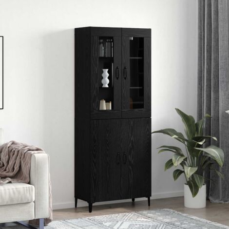 Alacena 2 pcs Roble negro 69.5 x 34 x 180 cm (1/5)