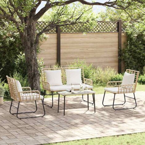 Conjunto de Muebles de Jardín con cojín 4 pcs Negro y Antracita (1/5)