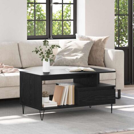 Tavolino Da Salotto Con Cassetto | 90x49x45 Cm | Legno E Metallo | Design Elegante | Robusto E Multifunzionale