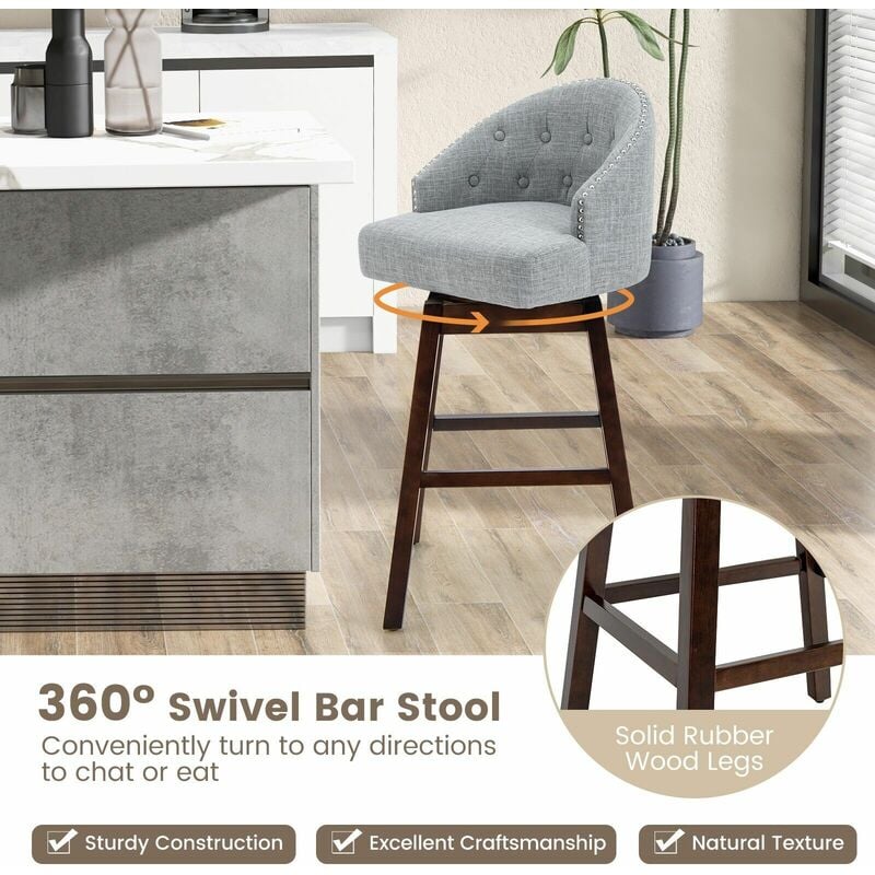 Natural wood deals swivel bar stools