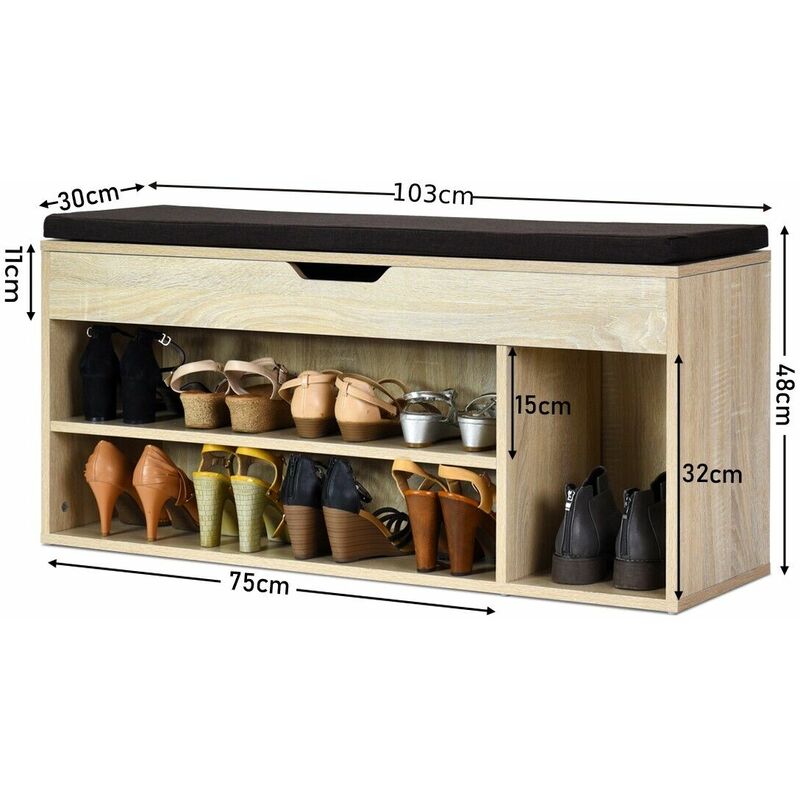 Gymax Wooden Shoe Cabinet 2-Door Storage Entryway Shoes Organizer w/  Adjustable Shelves