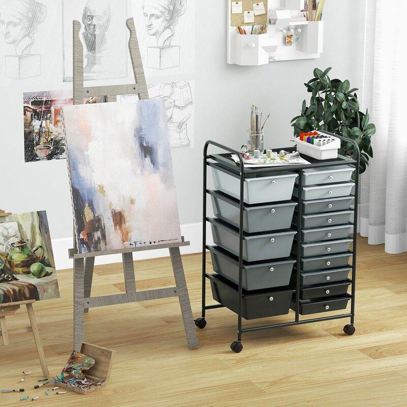 Chariot Rangement Seville Classics 15 Tiroirs - Mobile Multicolore 97cm
