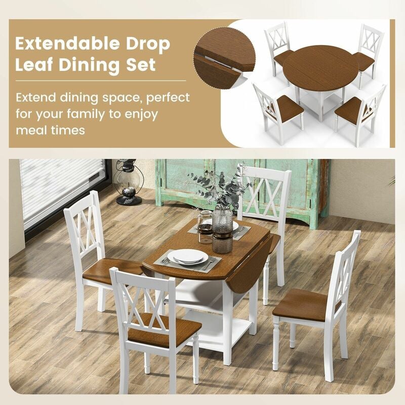 Santos drop store leaf dining set