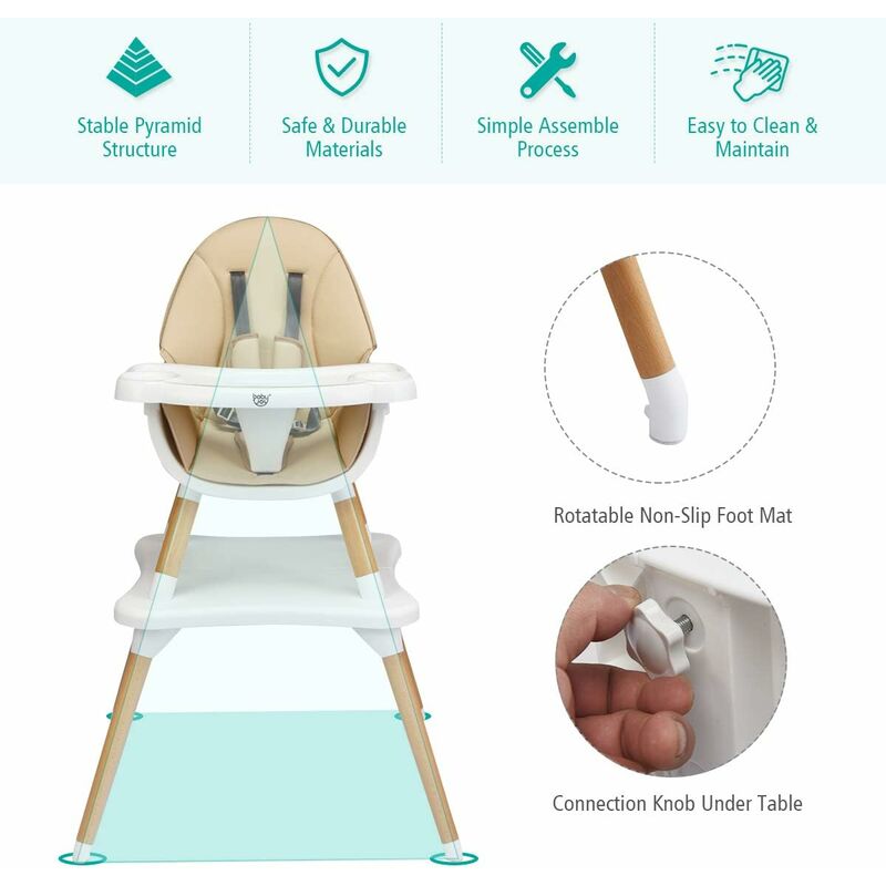 costway 4 in 1 convertible high chair