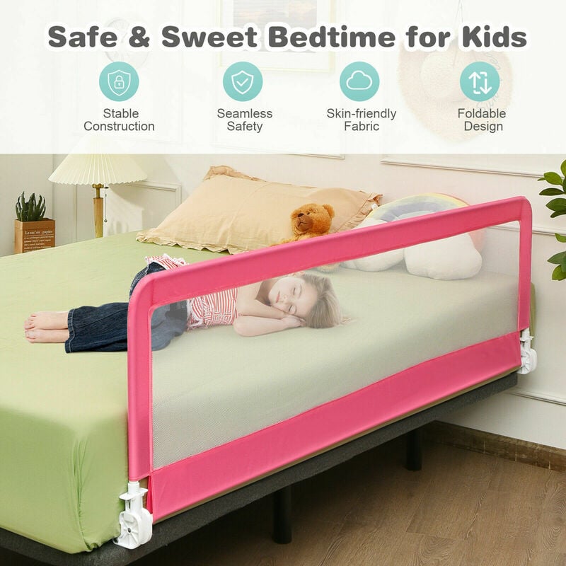 180CM Bed Safety Guard Folding Child Toddler Bed Rail Safety