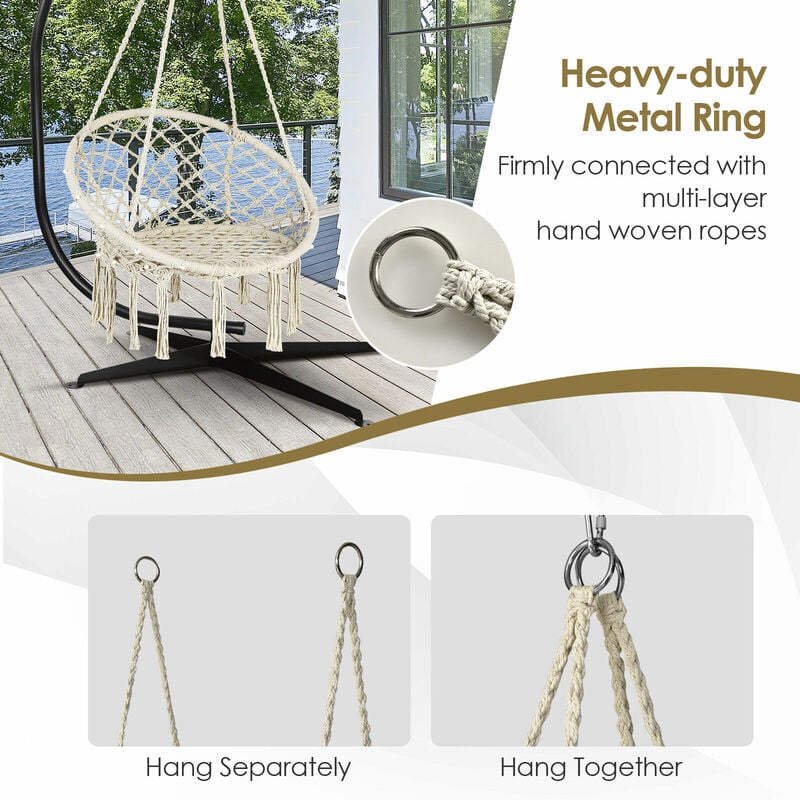 Hanging hammock chair with 39 ft on sale long led lights