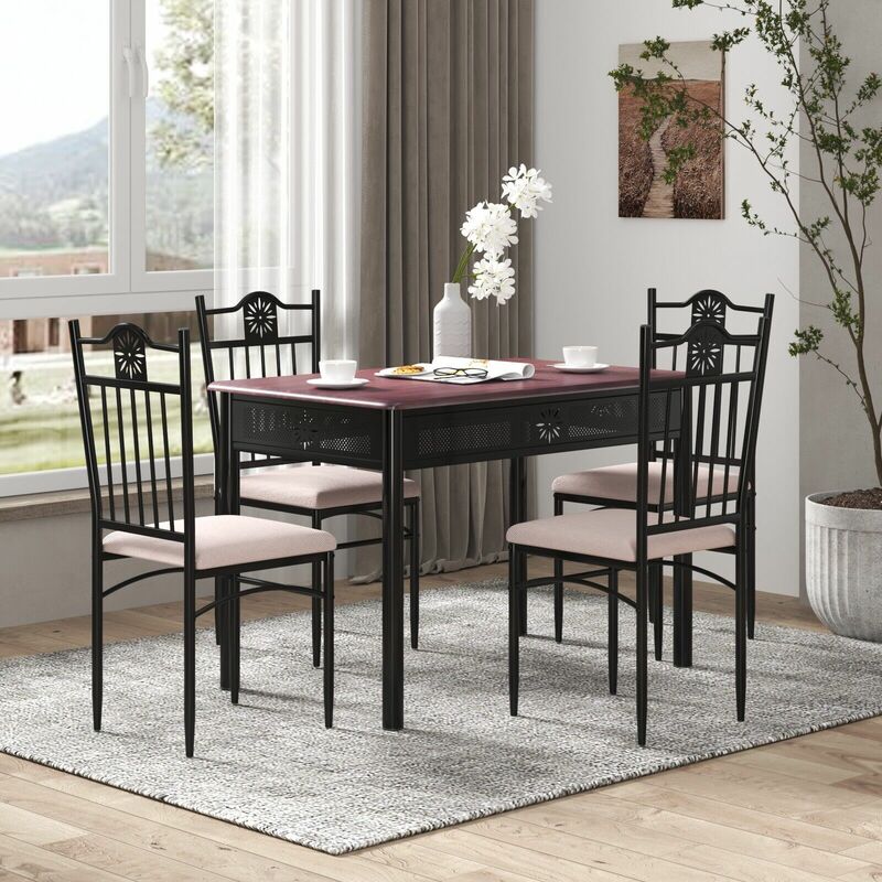 Haysi espresso wood 5 shop piece dining set