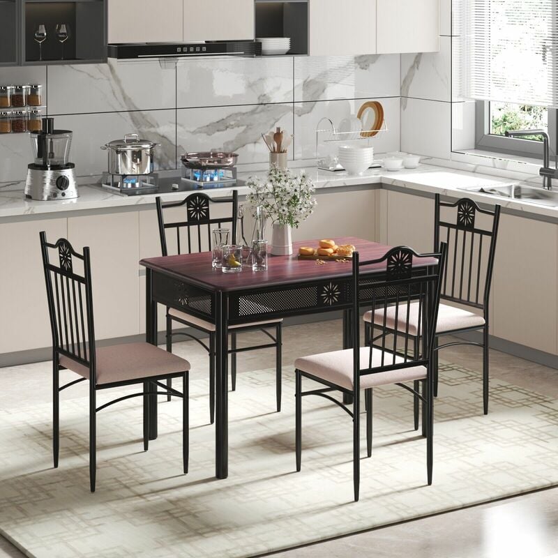 Haysi espresso wood 5 online piece dining set