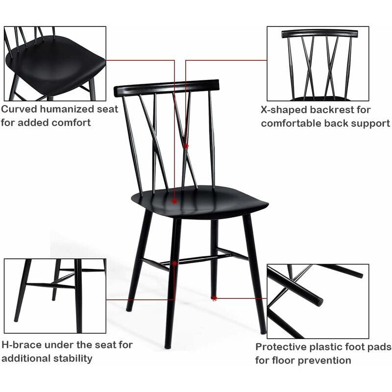 Becket metal x back dining outlet chair