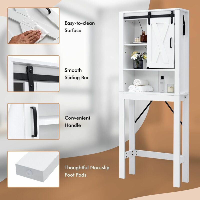 SogesHome 4-Tier Over The Toilet Storage, 68'' Tall Bathroom Organizer