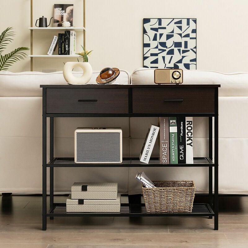 Entryway Table with Drawers & Shelf, SEGMART 23x13 Small Console