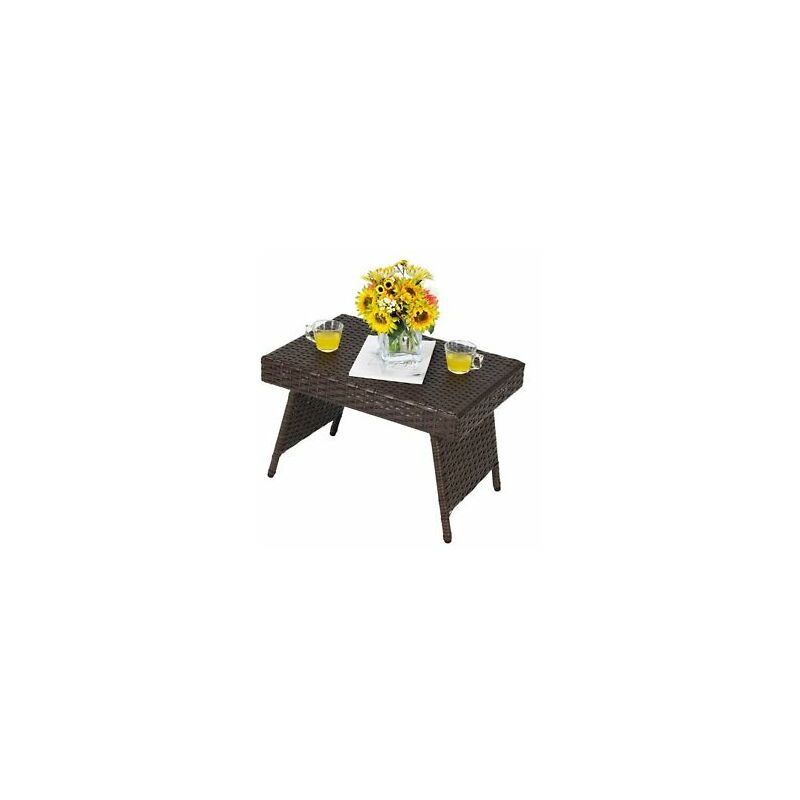 Folding wicker deals side table