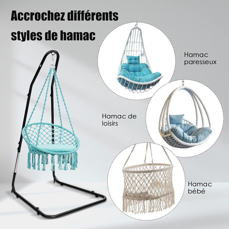 COSTWAY Cadre Pour Fauteuil Suspendu - Support Pour Fauteuil Suspendu - Métal - Poids... | Bol