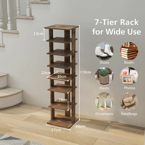 7-Tier Shoe Rack Hallway Shoe Storage Organizer Stand Bathroom Dispaly ...