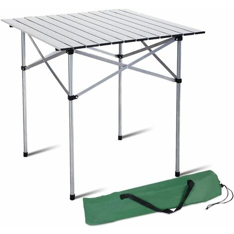 Aluminum Roll Up Table Folding Camping Outdoor Indoor Picnic W/ Bag Heavy Duty