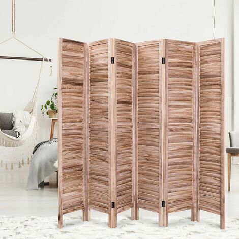 6 Panel Room Divider Wooden Screen Wall Folding Room Partition ...