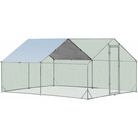 4X3M Spire-Shaped Chicken Coop Galvanized Metal Hen House with ...