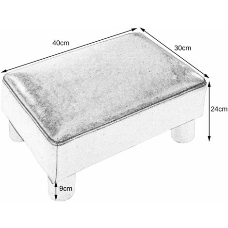 PU Leather Ottoman Upholstery Footstool Sofa Side Footrest Stool Foam Padding